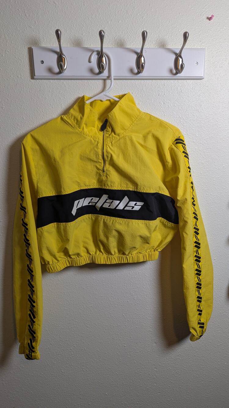 Petals and Peacocks Girls Crop Pullover Windbreaker Size S